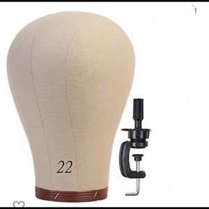 Wig stand.  Cork Canvas Head